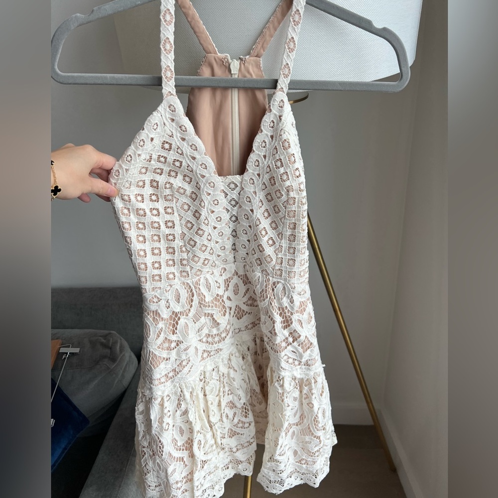 Ivory lace mini dress